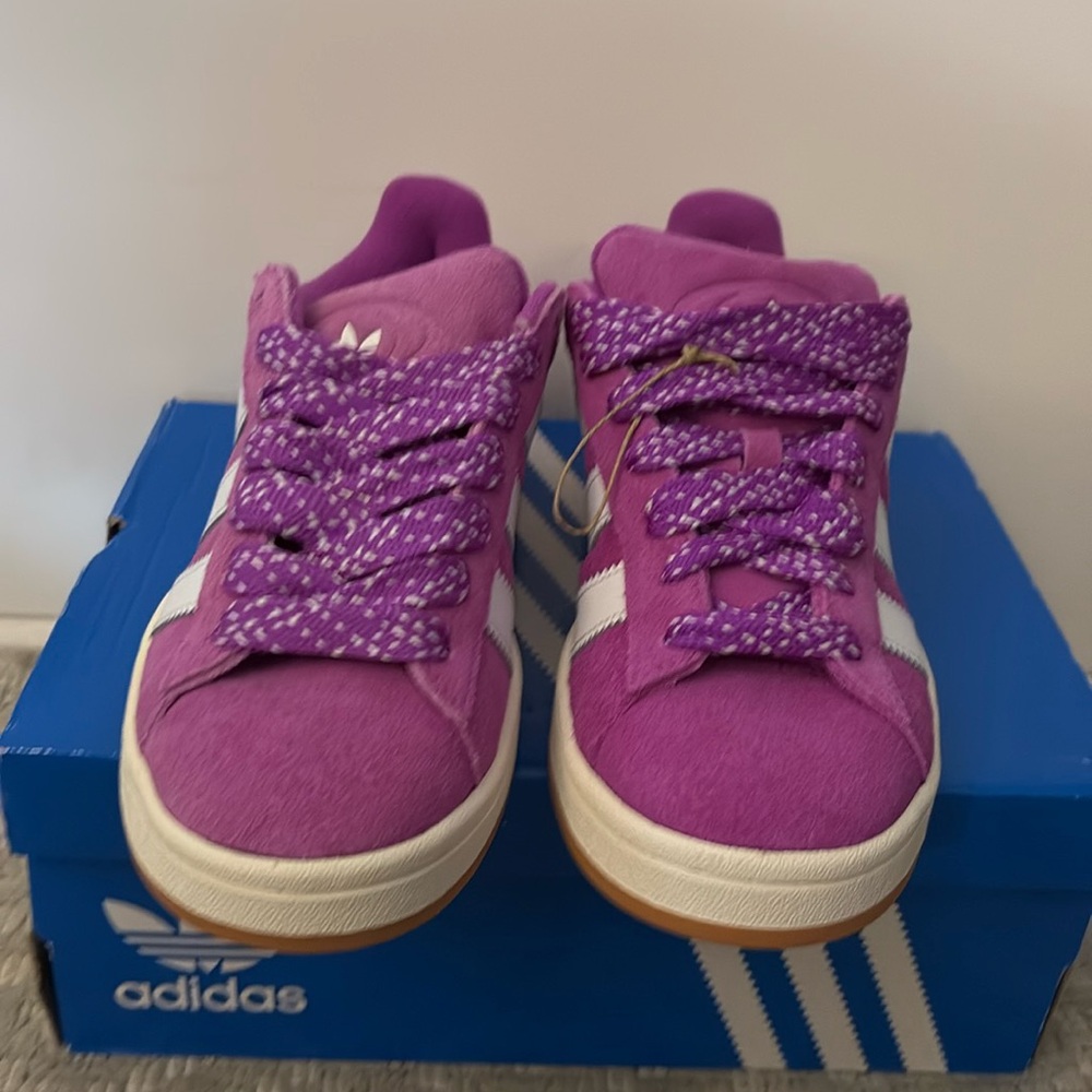 adidas Women's Purple and White Sneakers - Picture 2 of 4